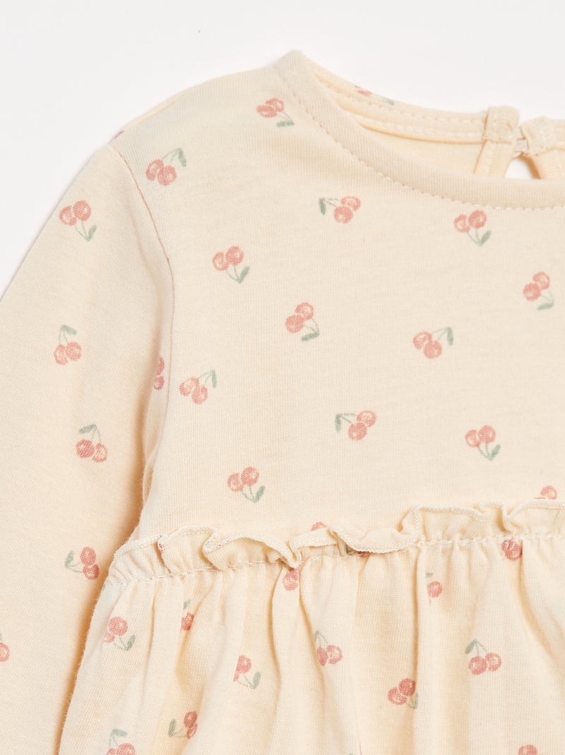 Setje met T-shirt + legging met ribbeltextuur - 2-delig Blauw - Kiabi