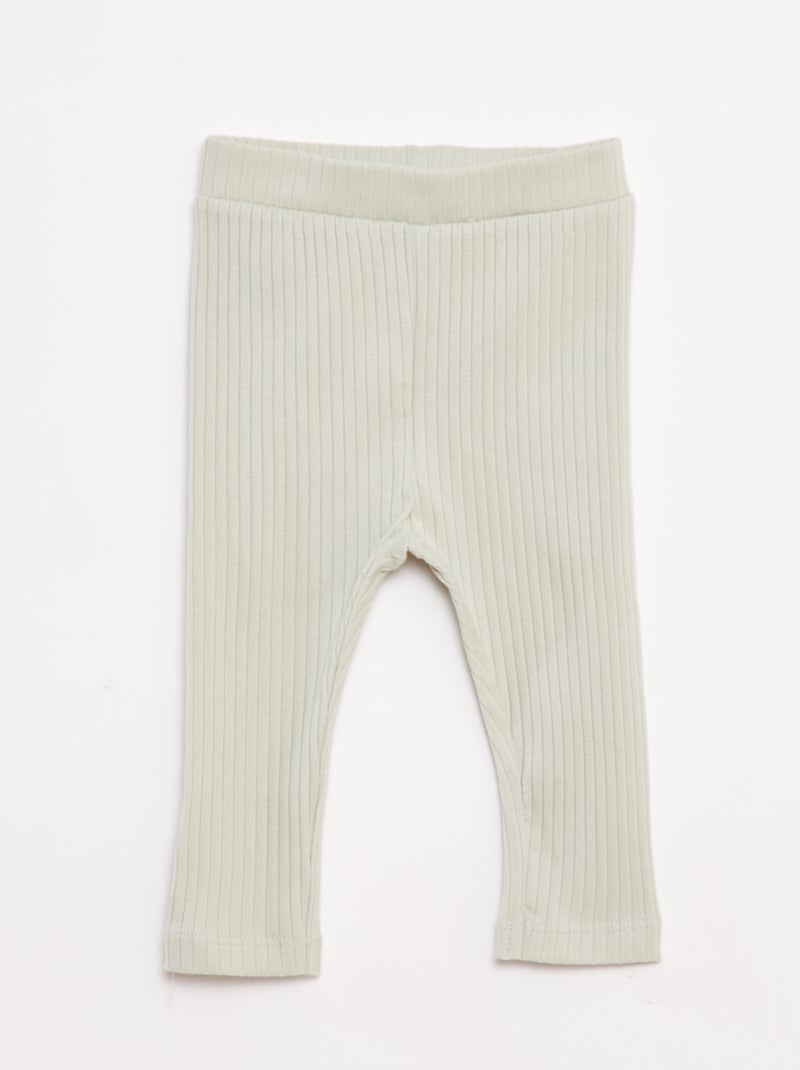 Setje met T-shirt + legging met ribbeltextuur - 2-delig Blauw - Kiabi