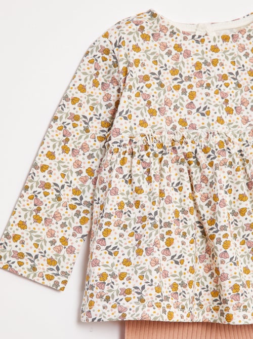 Setje met T-shirt + legging met ribbeltextuur - 2-delig - Kiabi