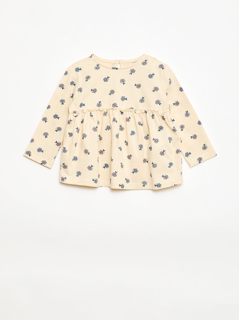 Setje met T-shirt + legging met ribbeltextuur - 2-delig Wit - Kiabi