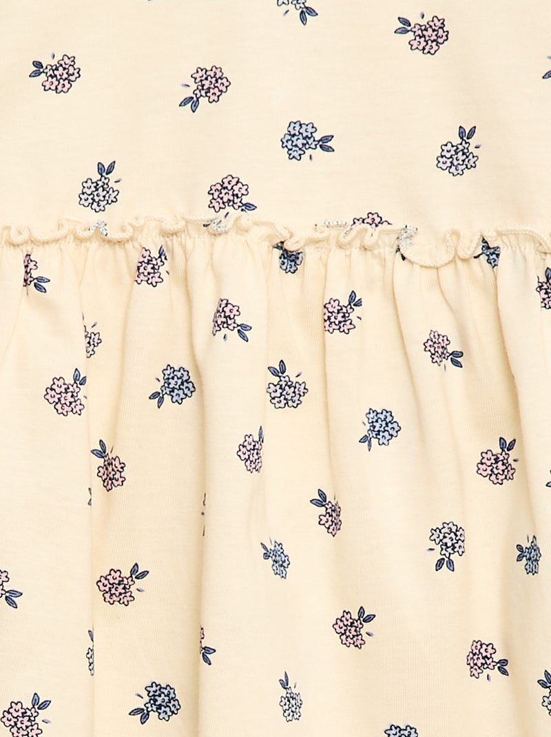 Setje met T-shirt + legging met ribbeltextuur - 2-delig Wit - Kiabi