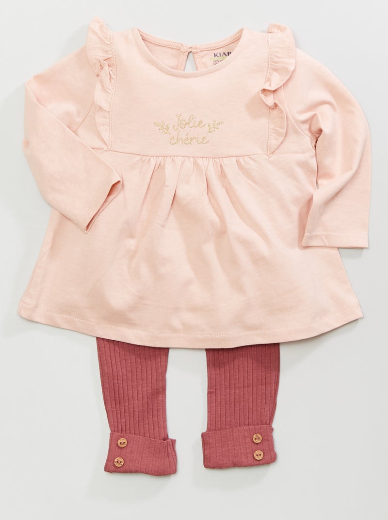 Setje met T-shirt met lange mouw + legging ROSE - Kiabi