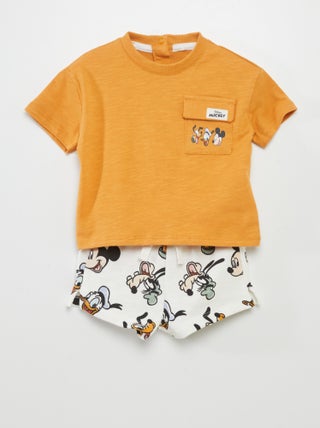 Setje met T-shirt + short met 'Mickey'-print - 2-delig
