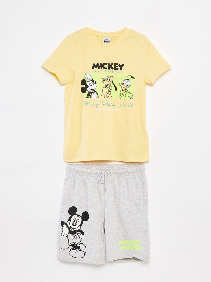 Setje met T-shirt + short 'Mickey' 'Disney' GEEL - Kiabi