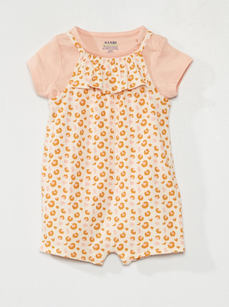 Setje met tuinbroek + T-shirt van katoen ROSE - Kiabi