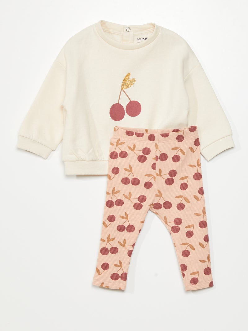 Setje: sweater + broek - 2-delig WIT - Kiabi