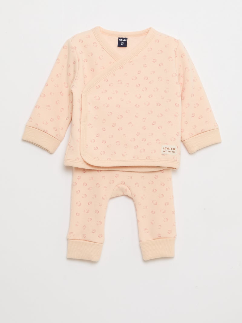 Setje: sweater + broek van joggingstof - 2-delig Rose - Kiabi