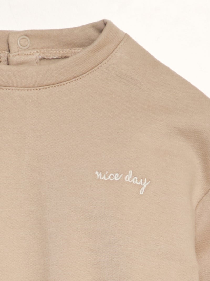 Setje: sweater + joggingbroek - 2-delig BIEGE - Kiabi