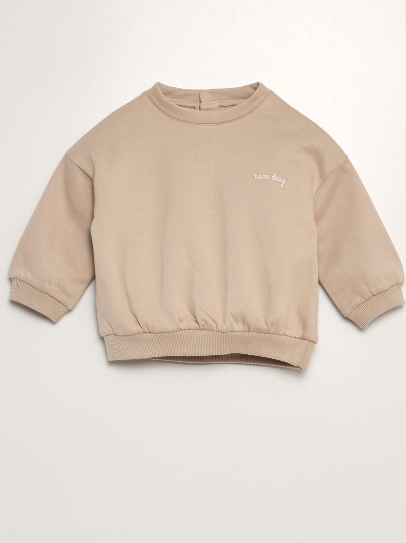 Setje: sweater + joggingbroek - 2-delig BIEGE - Kiabi