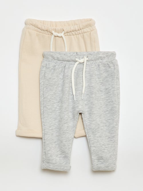 Setje van 2 joggingbroeken van french terry - Kiabi