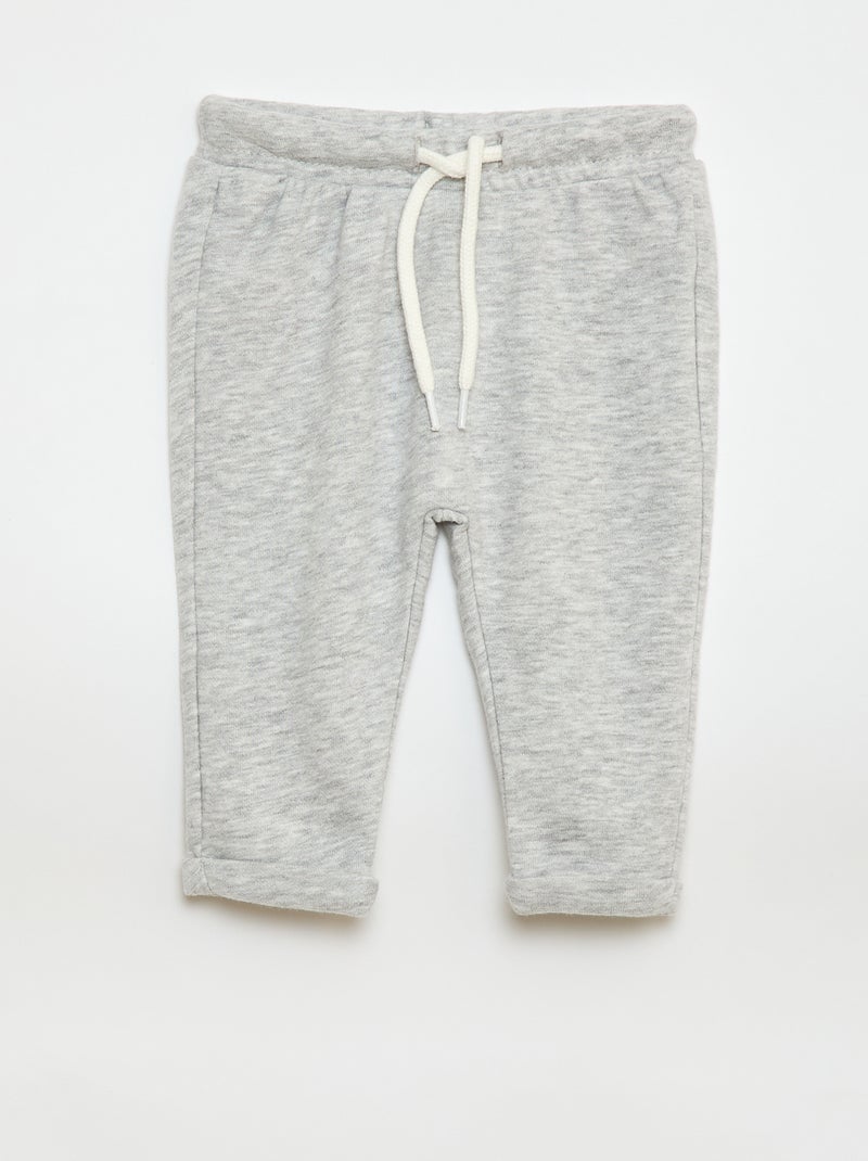 Setje van 2 joggingbroeken van french terry Grijs - Kiabi
