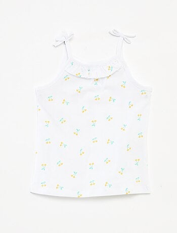 Setje van 2 mouwloze tops met smalle bandjes met strikjes