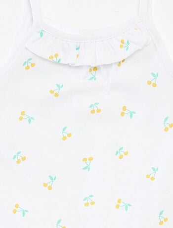 Setje van 2 mouwloze tops met smalle bandjes met strikjes