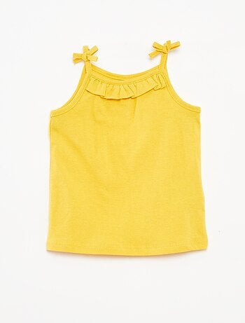 Setje van 2 mouwloze tops met smalle bandjes met strikjes
