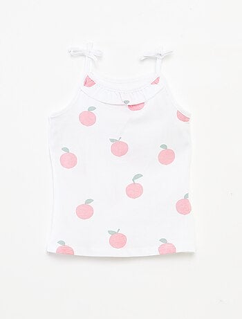 Setje van 2 mouwloze tops met smalle bandjes met strikjes