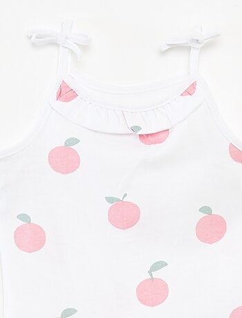 Setje van 2 mouwloze tops met smalle bandjes met strikjes