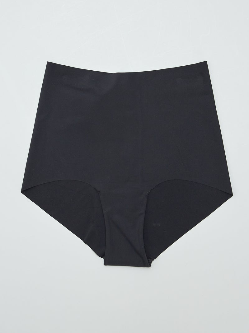 Setje van 2 onzichtbare slips met hoge taille ZWART - Kiabi