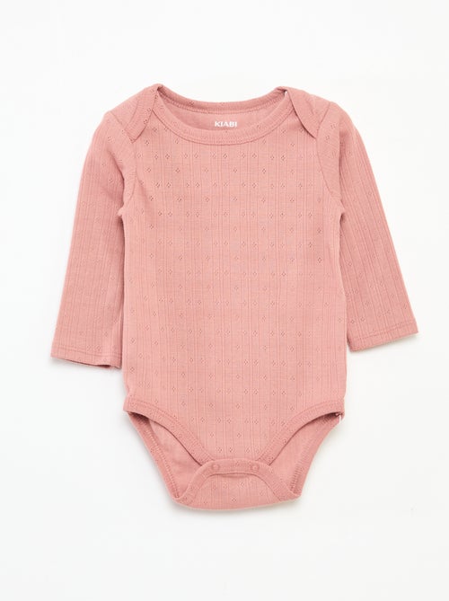 Setje van 2 rompertjes van thermoregulerende ribtricot - Kiabi