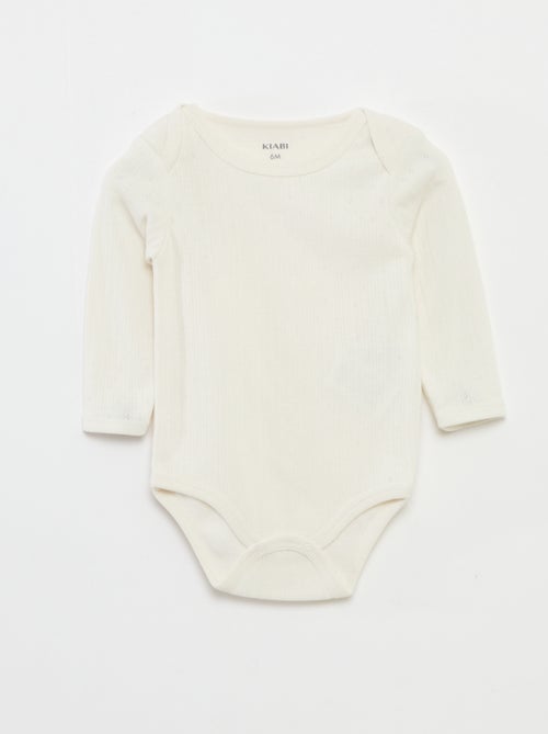 Setje van 2 rompertjes van thermoregulerende ribtricot - Kiabi