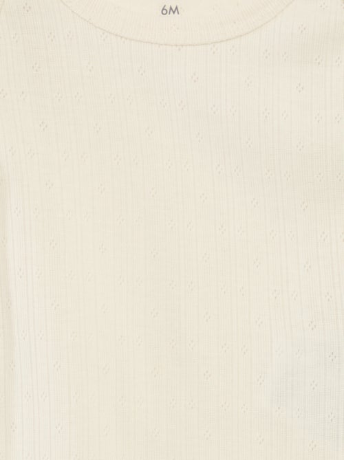 Setje van 2 rompertjes van thermoregulerende ribtricot - Kiabi