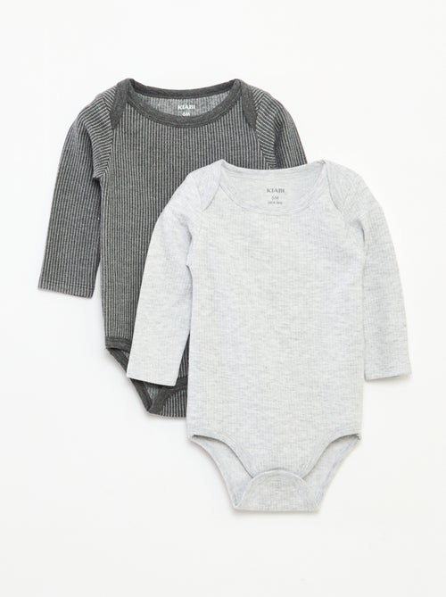 Setje van 2 rompertjes van thermoregulerende tricot - Kiabi