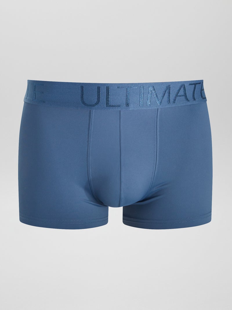 Setje van 3 boxershorts van stretch microvezel BLAUW - Kiabi