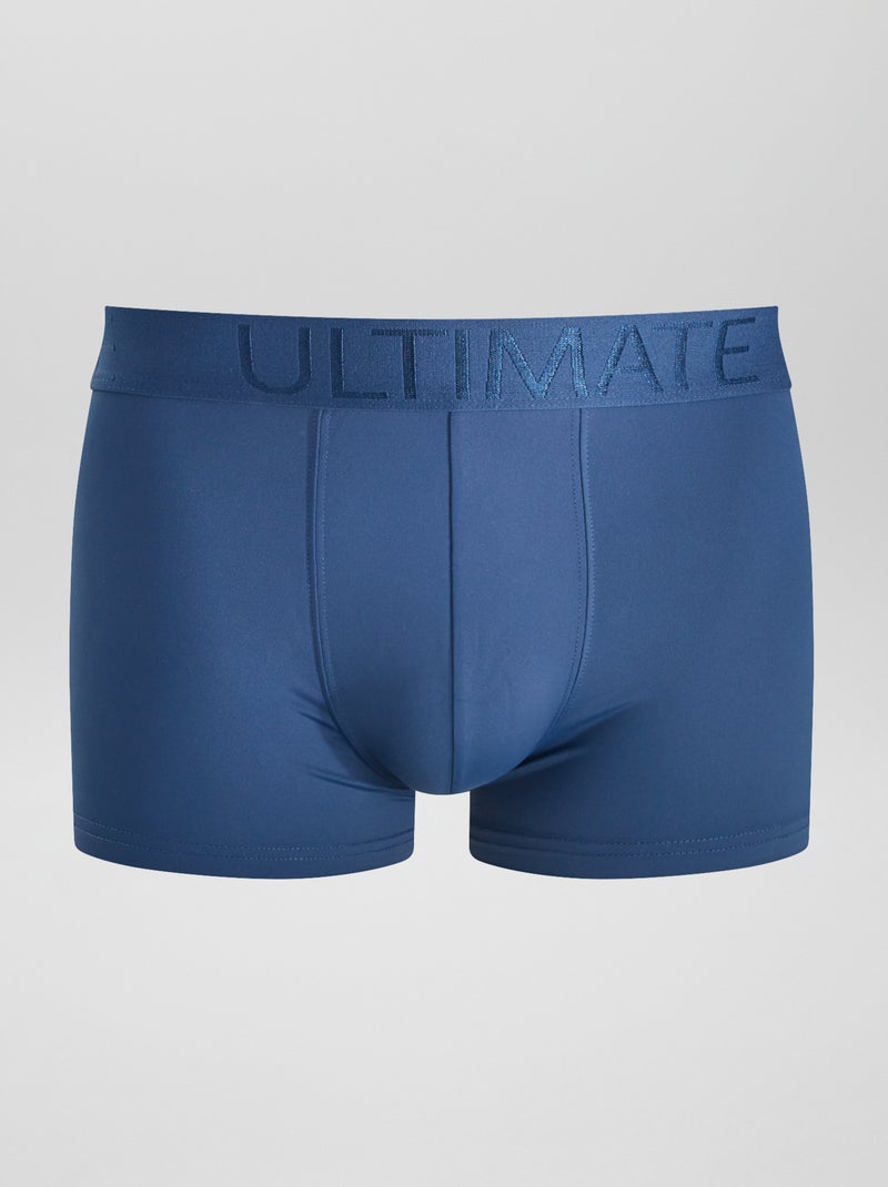Setje van 3 boxershorts van stretch microvezel BLAUW - Kiabi