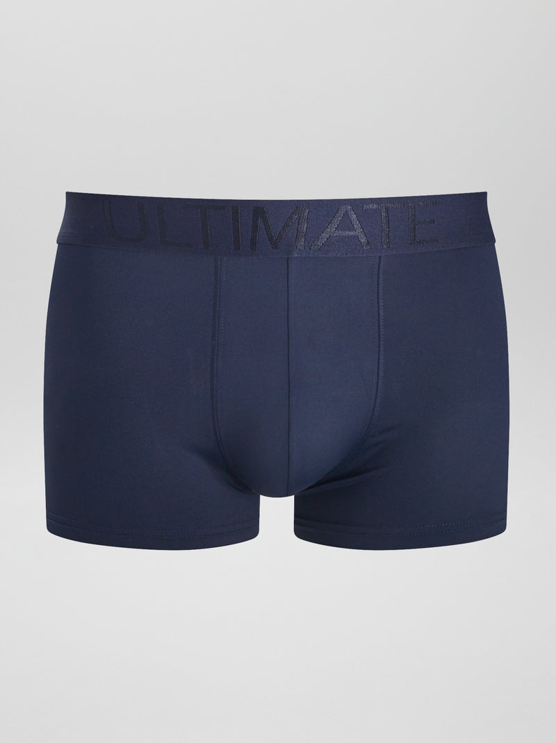Setje van 3 boxershorts van stretch microvezel BLAUW - Kiabi