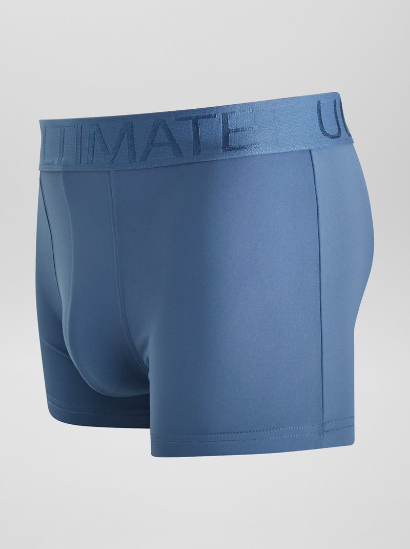 Setje van 3 boxershorts van stretch microvezel BLAUW - Kiabi