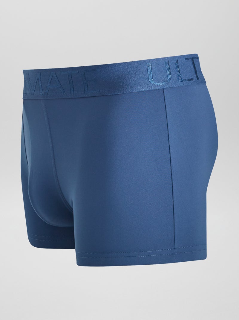 Setje van 3 boxershorts van stretch microvezel BLAUW - Kiabi