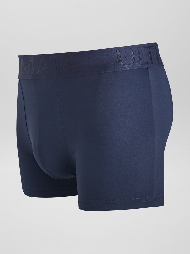 Setje van 3 boxershorts van stretch microvezel BLAUW - Kiabi