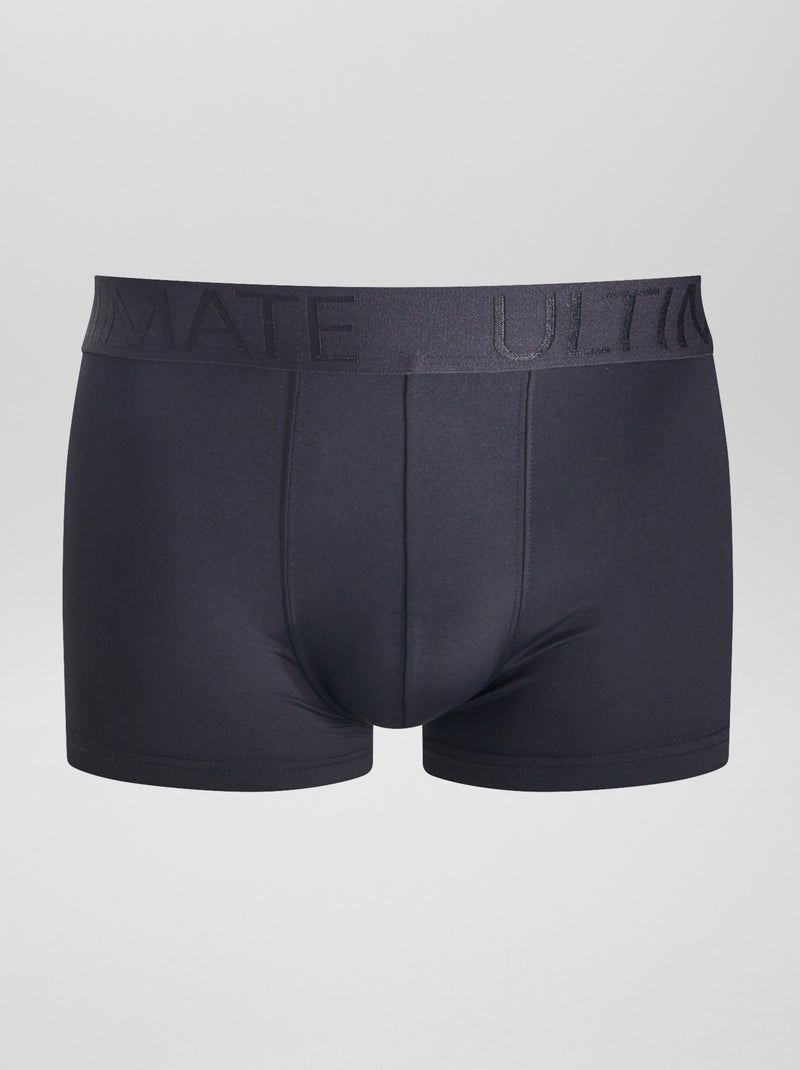 Setje van 3 boxershorts van stretch microvezel ZWART - Kiabi