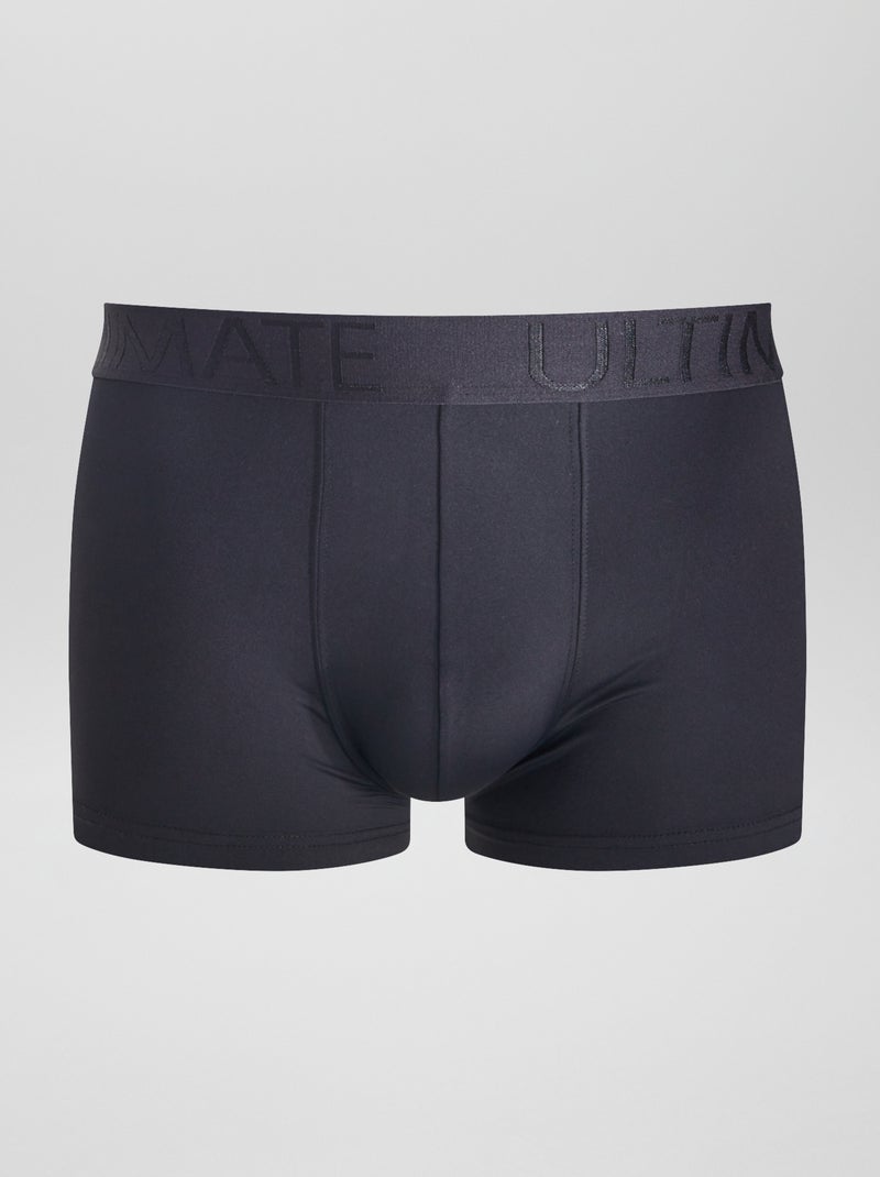 Setje van 3 boxershorts van stretch microvezel ZWART - Kiabi