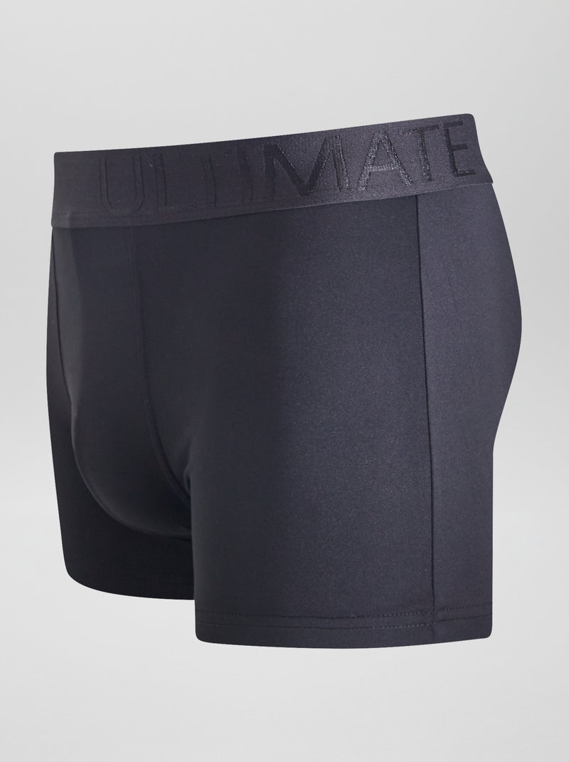 Setje van 3 boxershorts van stretch microvezel ZWART - Kiabi