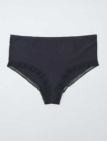 Setje van 3 geribde slips met kant