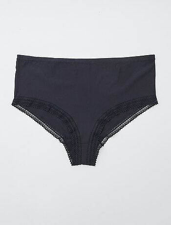 Setje van 3 geribde slips met kant
