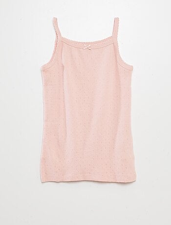 Setje van 3 singlets met fijn ajourmotiefje