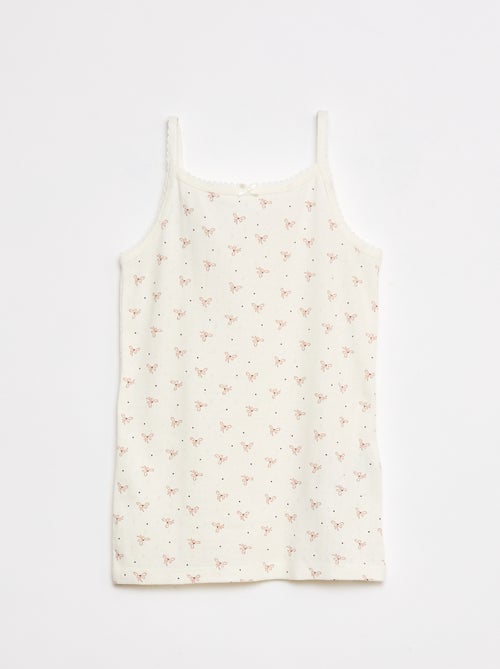 Setje van 3 singlets met fijn ajourmotiefje - Kiabi