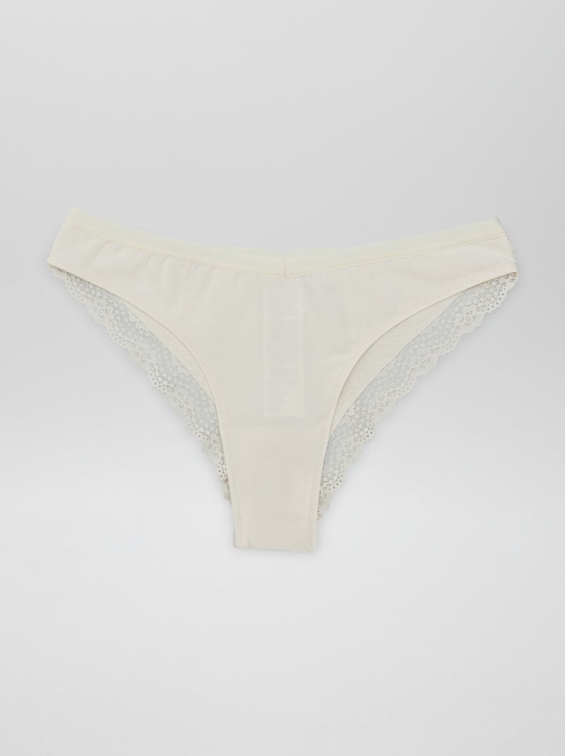 Setje van 3 tangaslips met kant - Zwangerschapsmodel BIEGE - Kiabi