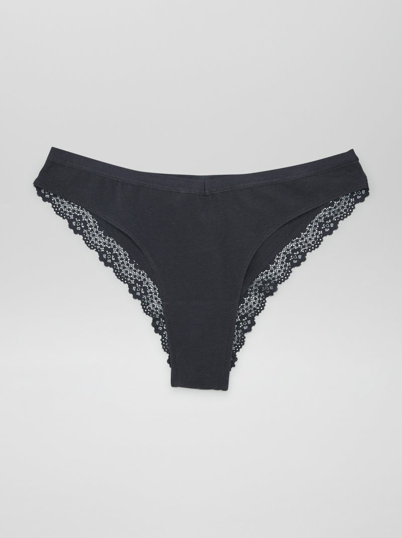 Setje van 3 tangaslips met kant - Zwangerschapsmodel BIEGE - Kiabi