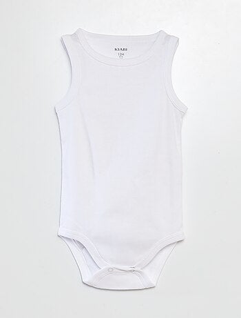 Setje van 3 witte body's met brede bandjes