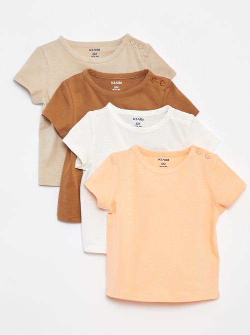 Setje van 4 effen T-shirts - Kiabi