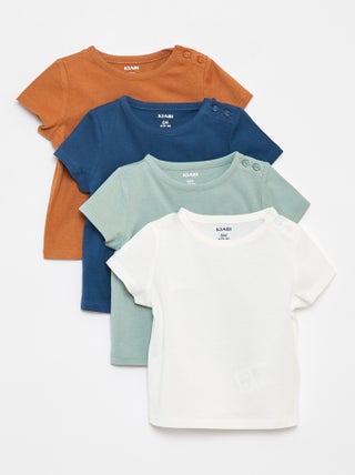 Setje van 4 effen T-shirts