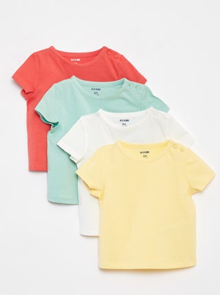 Setje van 4 effen T-shirts