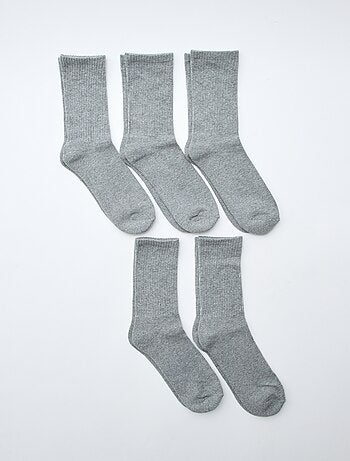 Setje van 5 paar hoge sokken van tricot