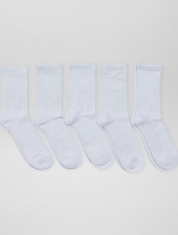 Setje van 5 paar hoge sokken van tricot