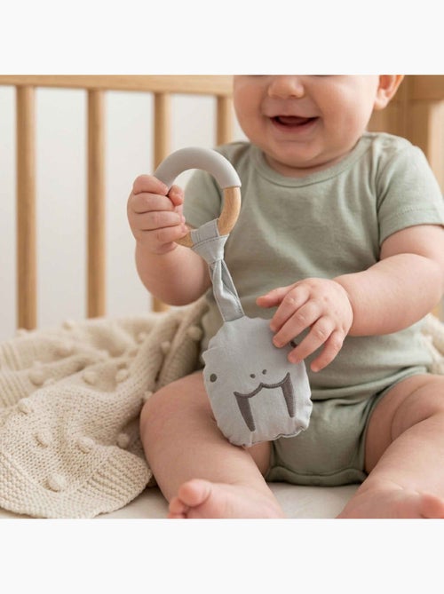 Sevira kids | anneau de dentition bébé bois et silicone jouet d'éveil - Kiabi