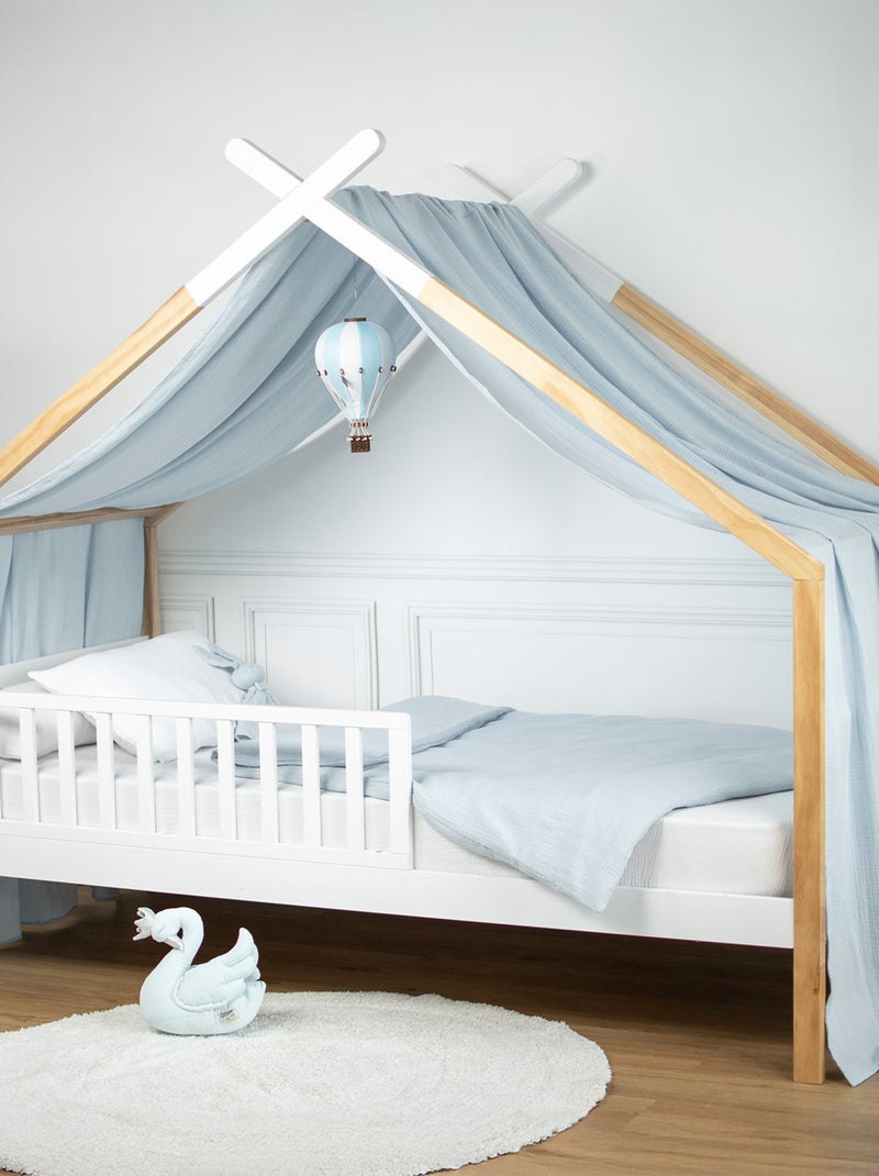 Sevira kids | ciel de lit cabane toile en gaze de coton jeanne 420 x 130 cm Bleu - Kiabi