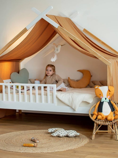 Sevira kids | ciel de lit cabane toile en gaze de coton jeanne 420 x 130 cm - Kiabi