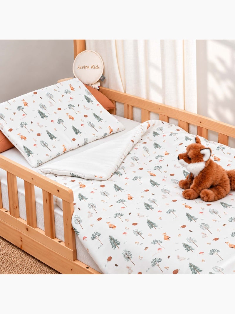 Sevira kids | couette et oreiller enfant prêt à dormir forest Ecru - Kiabi